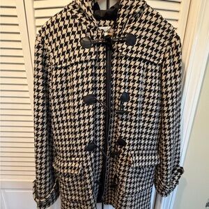 Charter Club Black and Cream Houndstooth Jacket